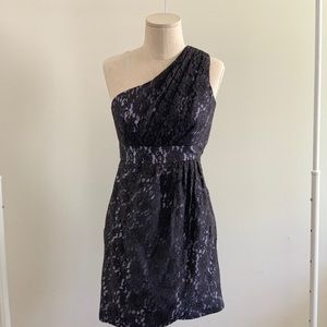 Shoshanna Midnight Purple One Shoulder Lace Dress​